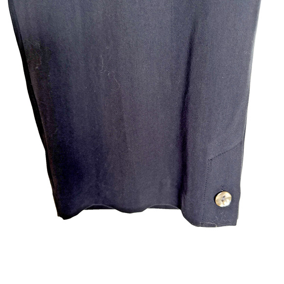 Tommy Bahama Women's Sz 6 100% Silk Wide Leg Capri Length Pants Black Pull On - Picture 7 of 11